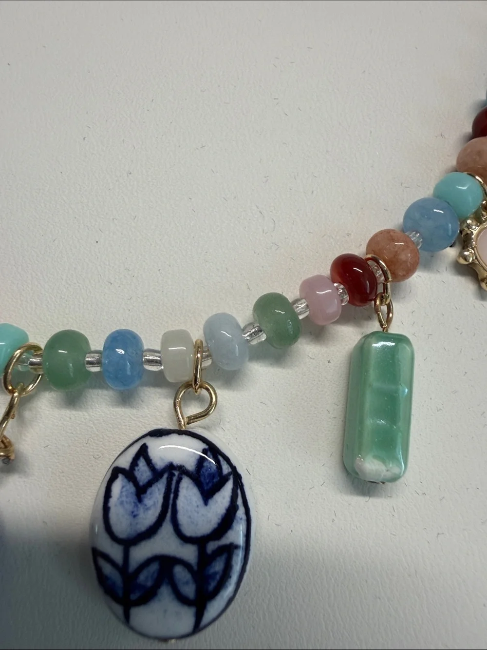 Atterri | Semi-Precious Stone & Genuine Shell Coastal Chic Charm Necklace - Picture 5 of 9